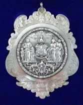 George IV silver Independent Order of Oddfellows jewel medallion with Belvoir Castle inscription.