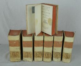 Seven 18th century Italian vellum bound volumes, Published 1796, Giuseppe Galeazzi, Milano.