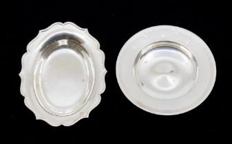 An Elizabeth II Britannia standard silver circular pin dish, hallmarked by William Comyns & Sons,