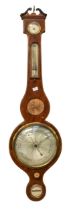 Early 19th century mahogany Banjo barometer by B Bombelli of WHitehaven  A/F