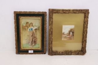 A collection of late 19th and early 20th century watercolours of country scenes and peopl, some