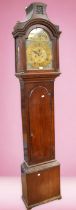 Early George III longcase clock with brass arched dial Moon & Stars, dial second hand 8 day and