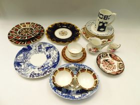 A collection of mixed Royal Crown Derby ceramics to include; two trial colourway 1128 Imari