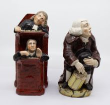 Two Staffordshire 19th century groups of Vicar and Moses and The Nightwatchman, size 24cm and 23cm