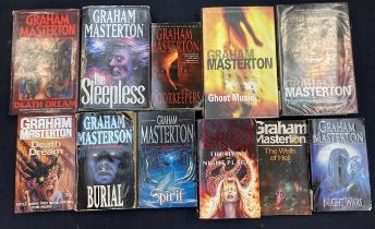 Graham Masterton hard and paperback books with three Harry Potter hard back books and various