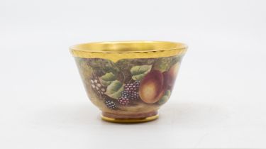 James Skerett for Royal Worcester - A hand painted single boxed sugar bowl, with elaborate