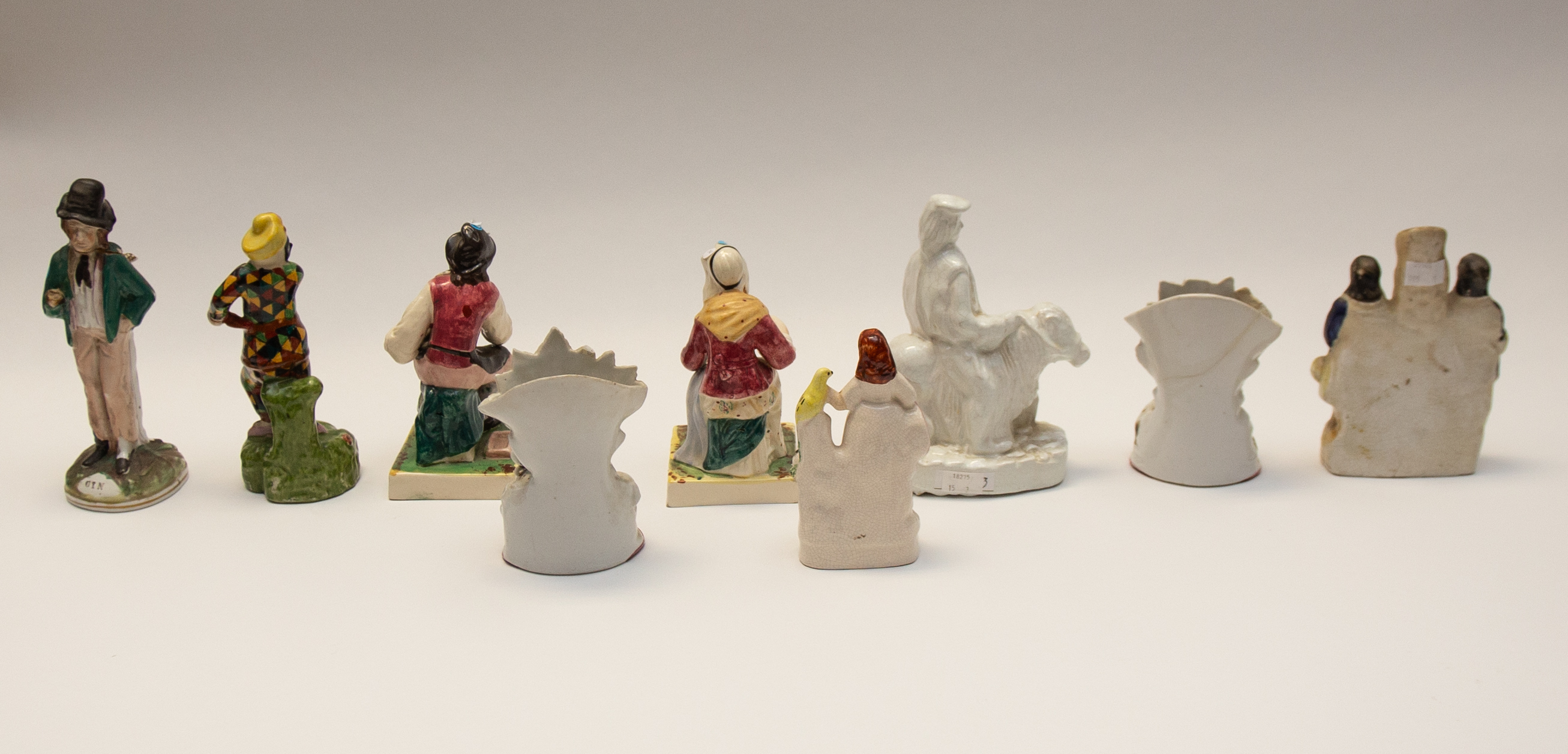 Collection of mixed 19th century and 20th century Staffordshire figures to include pairs, spills and - Image 2 of 2