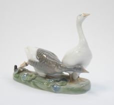Royal Copenhagen figural group 'Geese' no609 modelled by Ingeborg Nielsen. Marks to the base. Height
