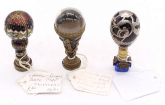 A collection of three Continental probably French early 20th Century desk seals to include: