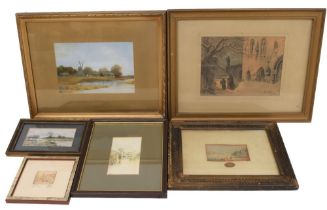 Collection of 19th Century and early 20th Century framed water colours of country and church scenes,