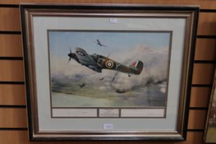 Collection of prints, watercolours and military prints by Coulson, one signed by the pilot