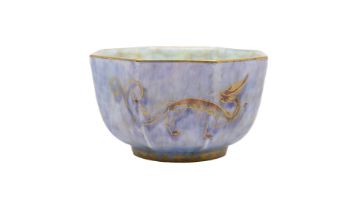 Daisy Makeig-Jones for Wedgwood - An octagonal small lustre bowl with gilt and painted Dragon design