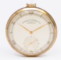 A Goldsmiths & Silversmiths Co Ltd 9ct gold pocket open faced pocket watch, comprising a signed