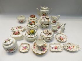 A collection of Royal Crown Derby Posies pattern to include; coffee pot, milk jug, sugar bowl, cups,