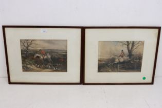 Four early 20th Century hunting prints framed.