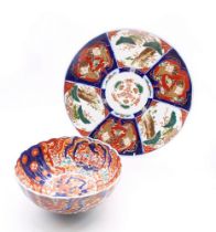 An Imari charger together with an Imari bowl, both early 20th century.