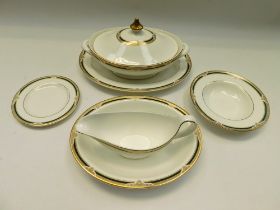 Royal Doulton "Forsyth" patterned 1990s dinner set consisting of 16 dinner plates, 12 side plates,
