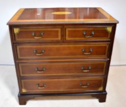 Late 20th century reproduction chest of two above three drawers in mahogany. Along with a late