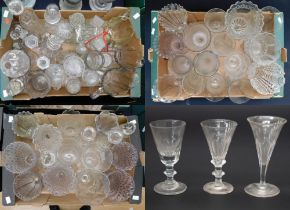 A large collection of 19th and early 20th century glasses, to include; decanters, water jugs, fluted