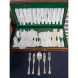 A 20th century King's pattern canteen of cutlery, marked EPNS, in fitted wooden case.