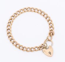 A 9ct rose gold curb link bracelet, each link marked 9 375, width approx 6mm, length approx 19cm,