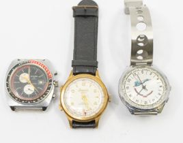 A collection of three gents vintage wristwatches, to ioclude a gold plated 1950's Berenard Sport