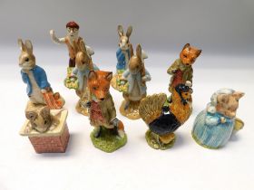 Collection of Beswick and Royal Doulton boxed Beatrix Potter figures, three without, ten in total.