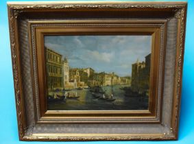 Johnny Gaston (b.1955) Venetian canal scenes a pair, oil on panel, 26 x 46cm  signed lower right,