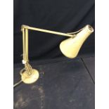 A 1960s Retro vintage cream adjustable Angleopoise desk / table work lamp light, with conical