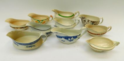 A collection of early to mid 20th century gravy boats
