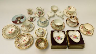 Mid 19th to mid 20th century porcelain and china tea cups and saucers, English and Continental ie