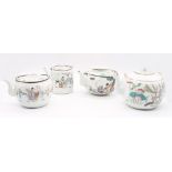 A collection of four late 19th century Chinese export porcelain tea pots: three with Republic marks,