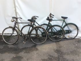 Three vintage Raleigh pushbikes. commensurate for age.