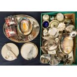 A large collection of silver plated items to include trays, tea sets, pots, dishes, flat wares,