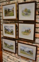 A collection of 20th century contemporary English watercolours of country scenes to include; Two