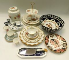 A collection of Royal Crown Derby china in mixed patterns i.e. blue and white Imari fruit bowl