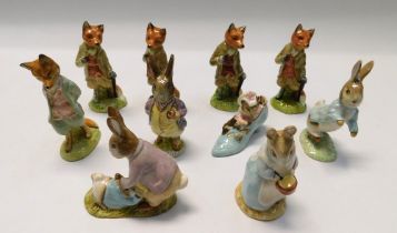 Collection of ten boxed Beatrix Potter Royal Albert figures.