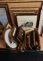 A collection of framed 19th and 20th century prints, watercolours etc