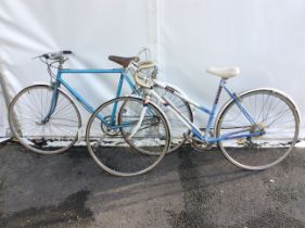 Two Raleigh pushbikes, Riva and Carlton. condition commensurate for age.