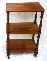 A 19th century three tier Square Wotnot, 19th century mahogany commode and early 19th century wall