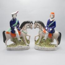 A pair of Staffordshire portrait figures of Sir Colin Campbell and General Henry Havelock on