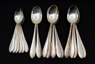 A collection of Continental 800 standard tea and coffee spoons, stamped, approx 300 grams (Q)