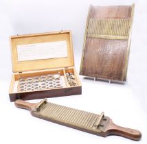 Chemist interest: a cased cachet maker and two pill makers, one by S. Maw & Son