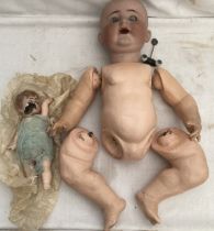 Alt Beck & Gottschalk: An Alt Beck & Gottschalk bisque head, composition body doll. In need of