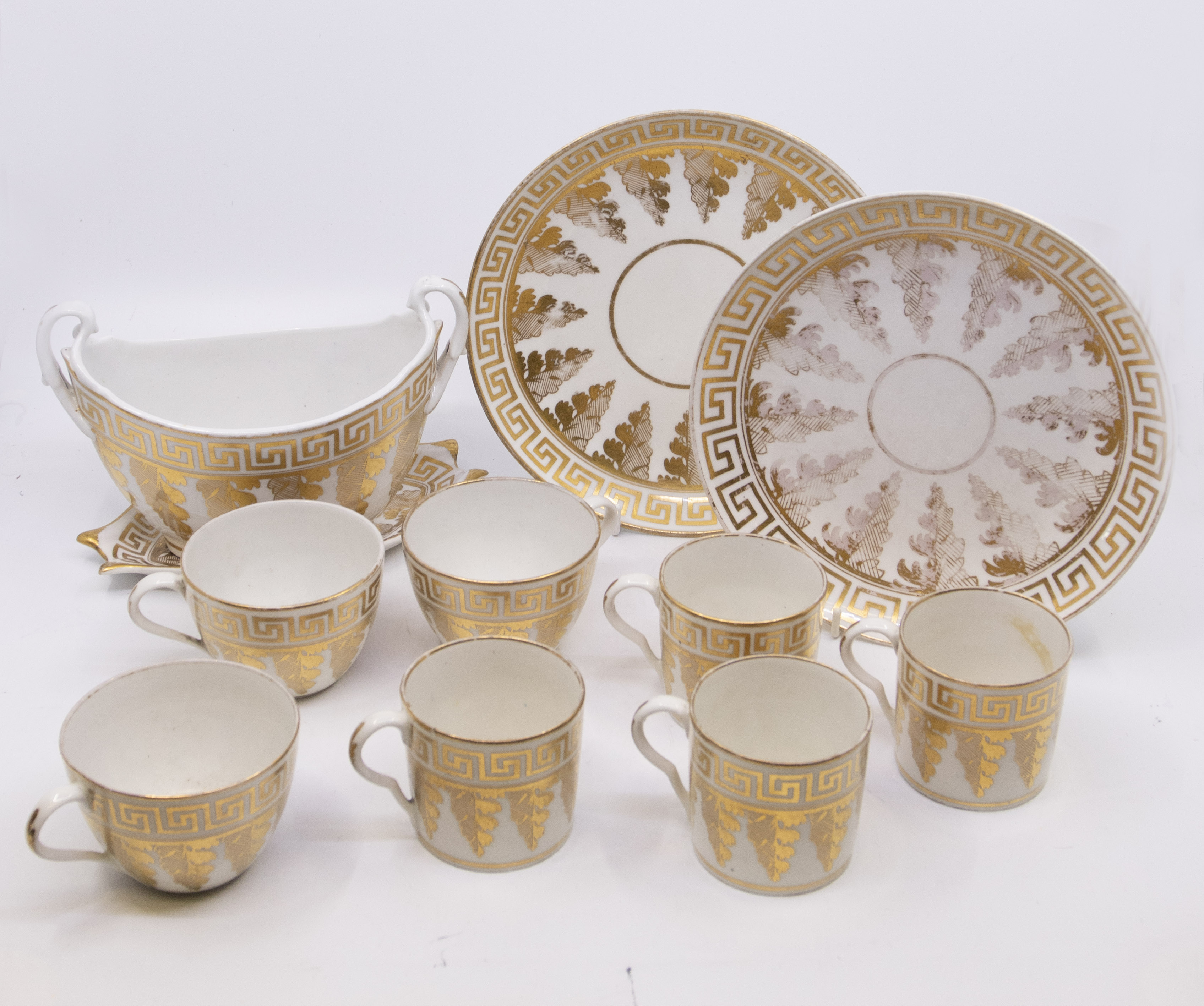 A Pinxton pattern no: 335 part tea & coffee service (circa 1796 - 1813), the white ground