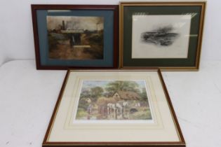 Collection of late 19th century framed etchings and prints