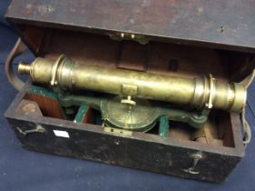 Late Georgian boxed brass surveyors scope by Troughton and Simms London. Good condition in need of a