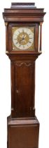 A George III 3hr longcase clock by John Stancliffe, no area with silvers, dial on brass plate,