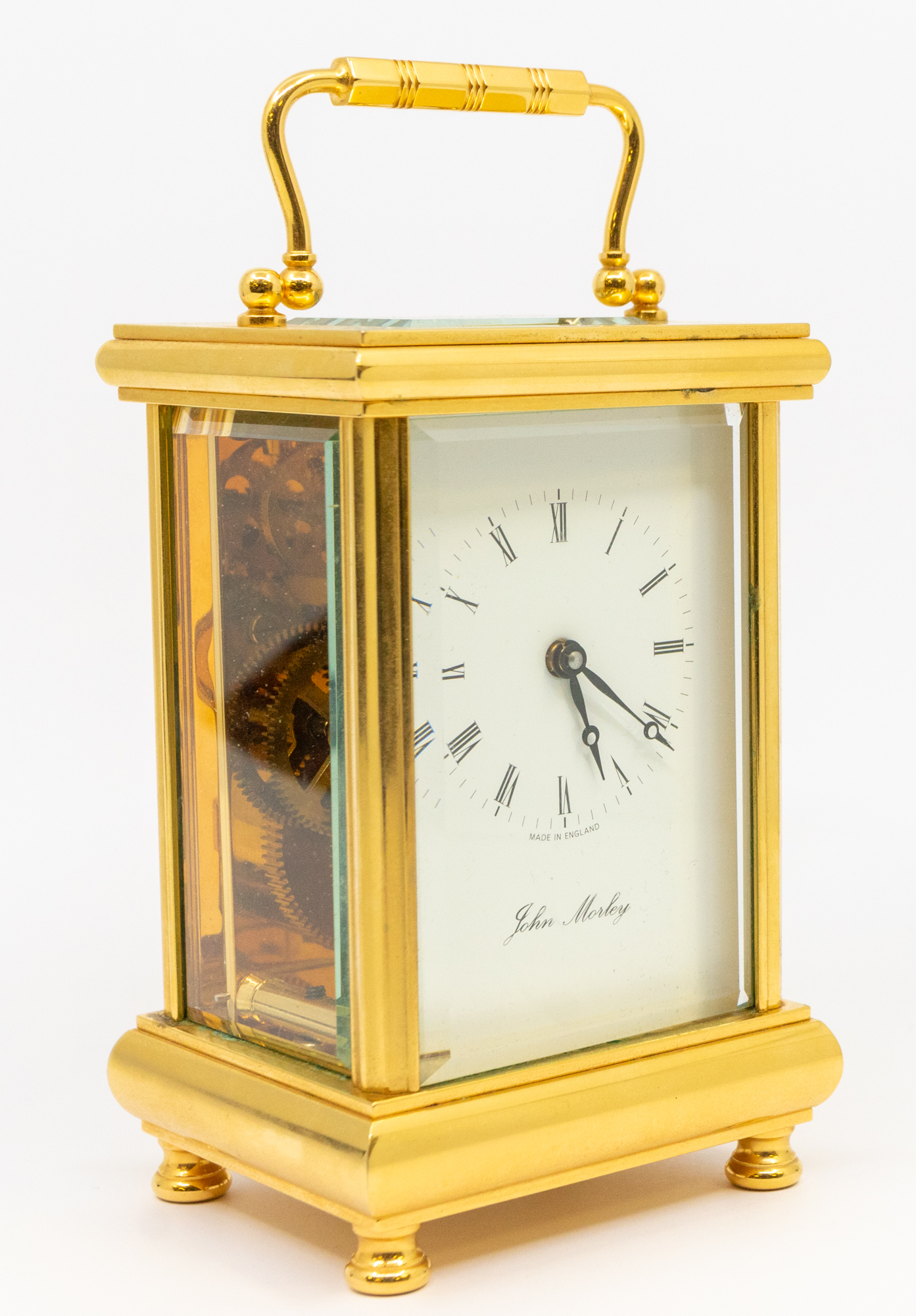 English late 20th century Brass carriage clock with box - Image 4 of 6