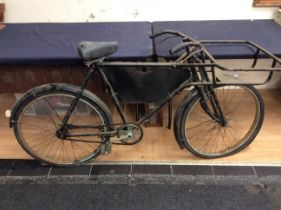 Mid 20th century Elswick of England butchers delivery bike, with advertising plate within frame.